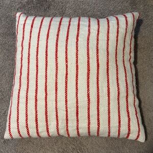 Pottery Barn Red and White striped pillow